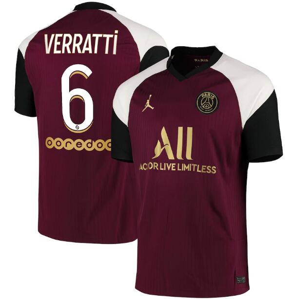 PSG Football Kit Third Soccer Jersey Verratti 6 2020/21